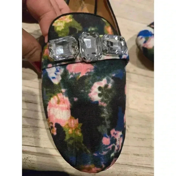 Seychelles Women's Floral Loafers 10 Multicolor Rhinestone Accent Cottagecore - Picture 4 of 12
